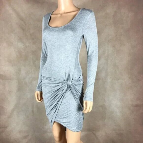 Gray Long Sleeve Bodycon Dress NWT M - Picture 2 of 9